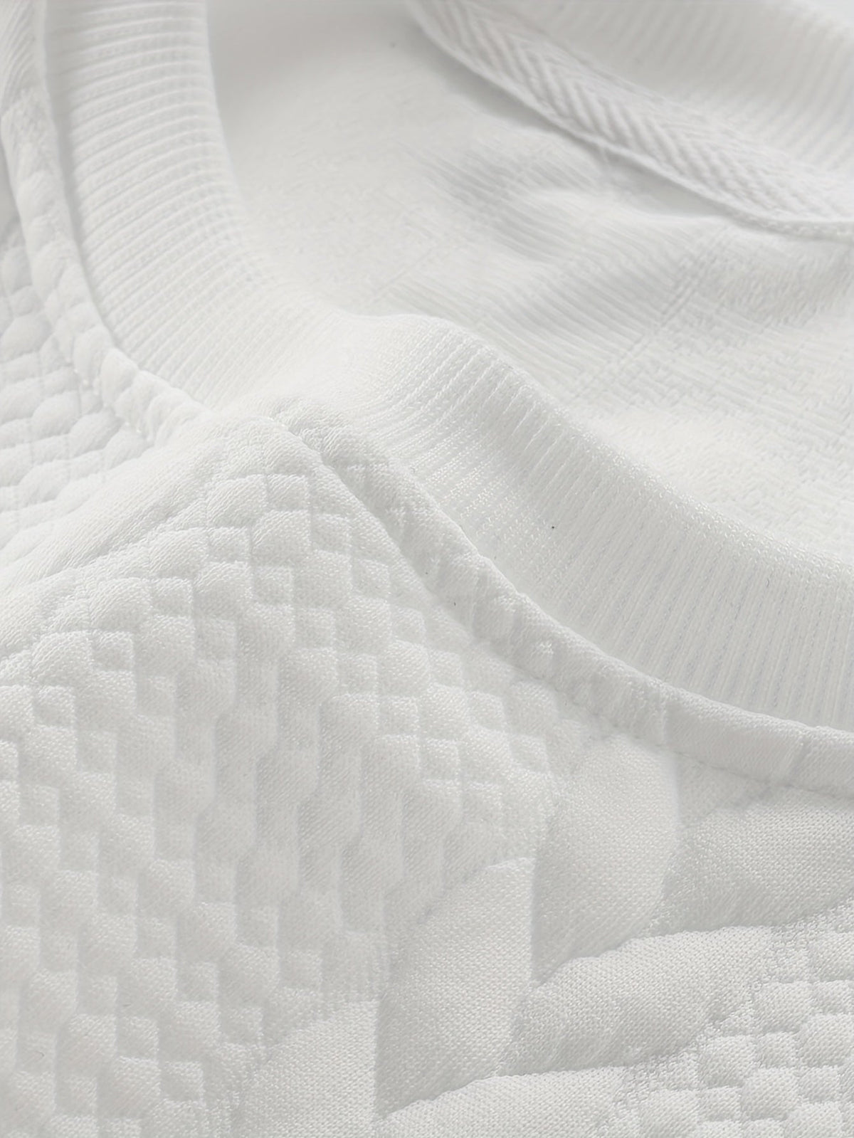 Thervan | Men's Textured Crew Neck Sweatshirt with Ribbed Cuffs