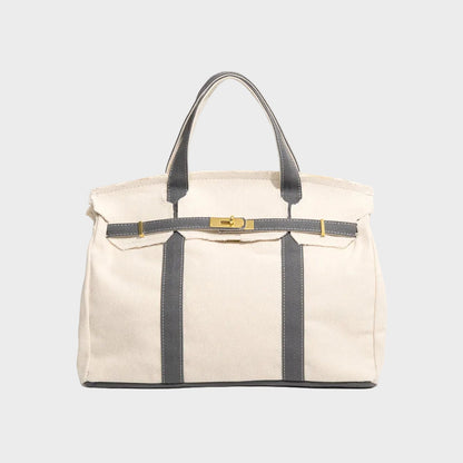 Hazel | Women's Structured Canvas Tote Bag with Handles