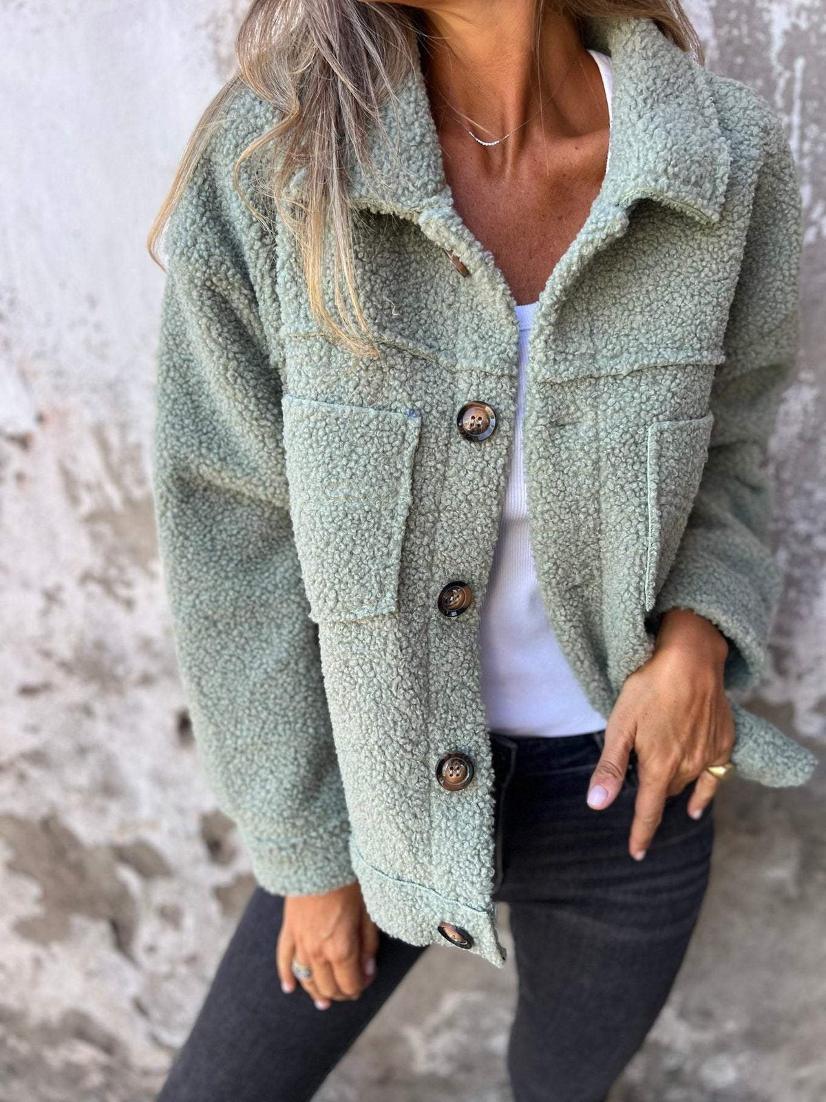 Dorothea | Women's Sherpa Button Down Jacket