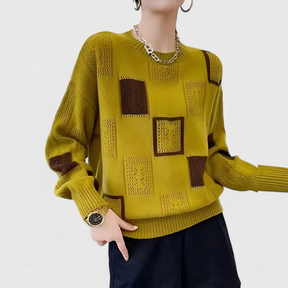 Geometric art inspired knit sweater for women | Aymbr