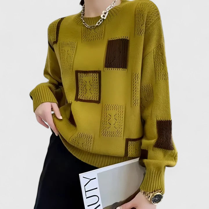 Geometric art inspired knit sweater for women | Aymbr