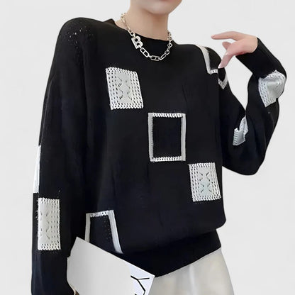 Geometric art inspired knit sweater for women | Aymbr