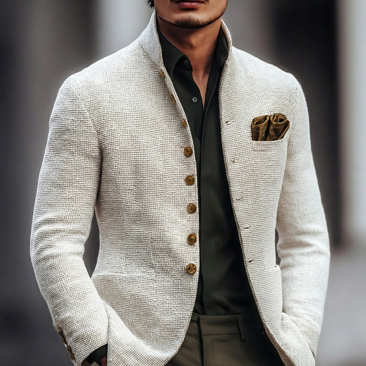 Calix | Men's Single Breasted Stand Collar Cardigan