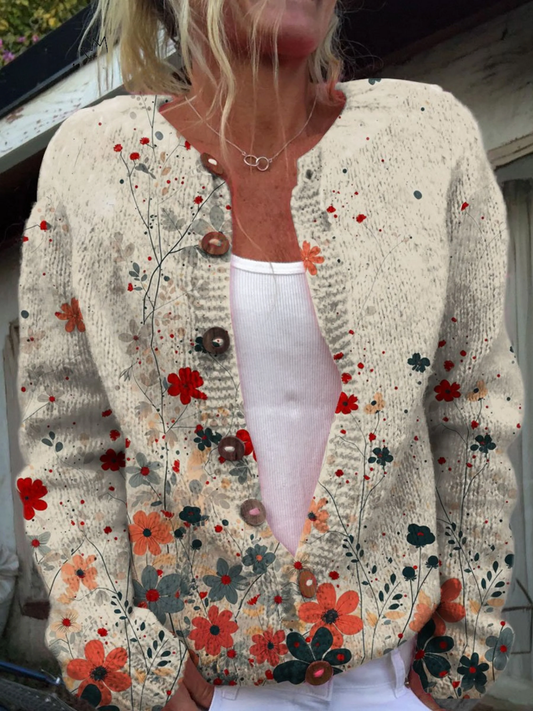 Roselune | Women's Floral Print Open Front Cardigan