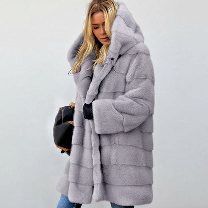 Sophie | Women's Hooded Faux Fur Longline Coat