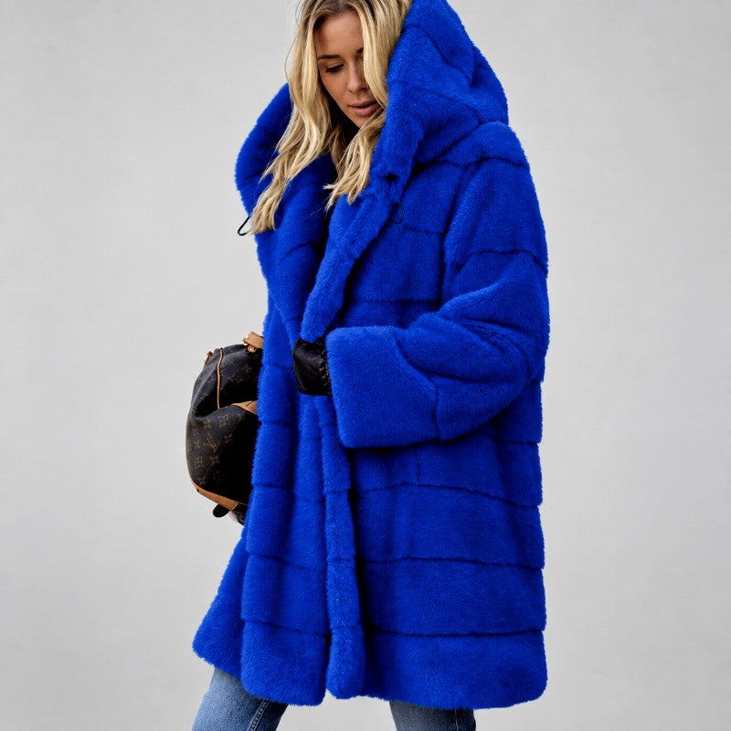 Sophie | Women's Hooded Faux Fur Longline Coat