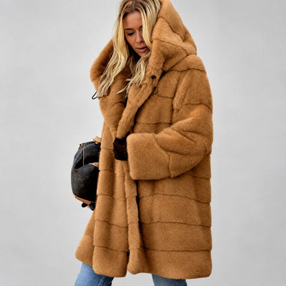Sophie | Women's Hooded Faux Fur Longline Coat