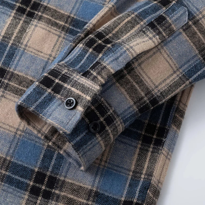 Classic plaid button-front flannel shirt for men | Thatcher