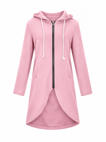 Sophie | Women's Hooded Curved Hem Longline Jacket