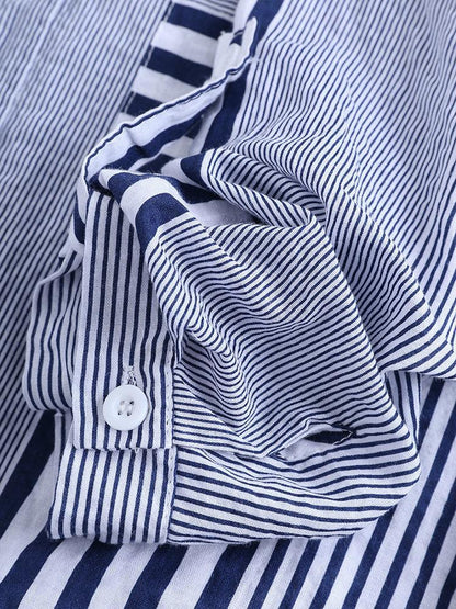 Casual striped button-down blouse for women | Genevieve