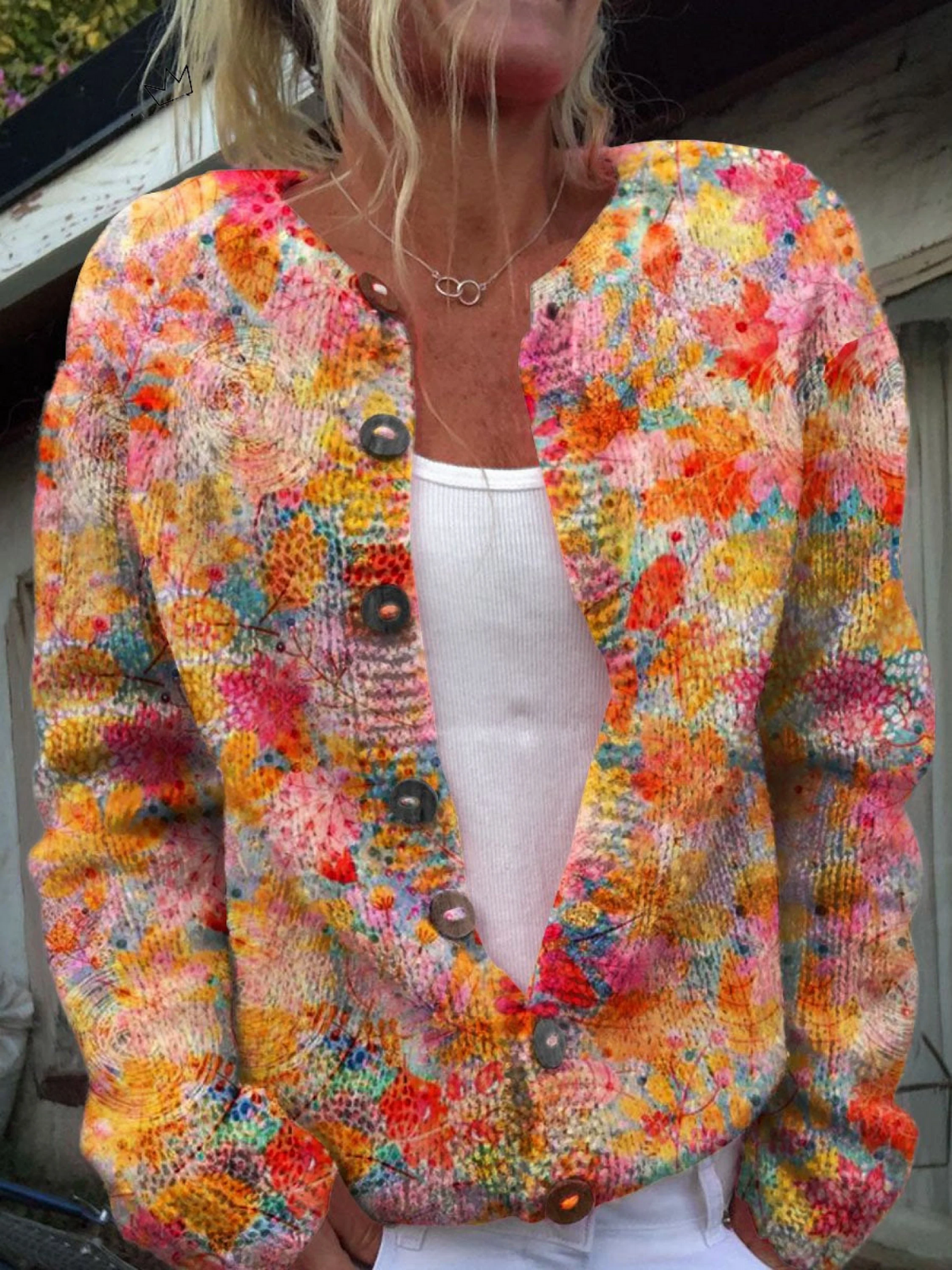 Varelle | Women's Floral Print Open Front Cardigan