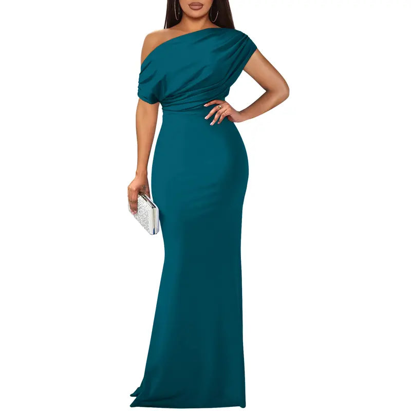 Elegant off-shoulder bodycon evening gown for women | Roselyn