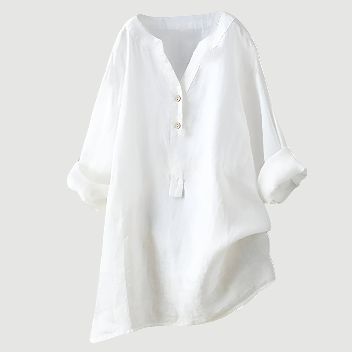 Refined V-neck button-down lightweight shirt for women | Carina
