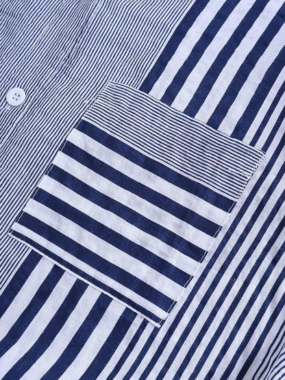 Casual striped button-down blouse for women | Genevieve