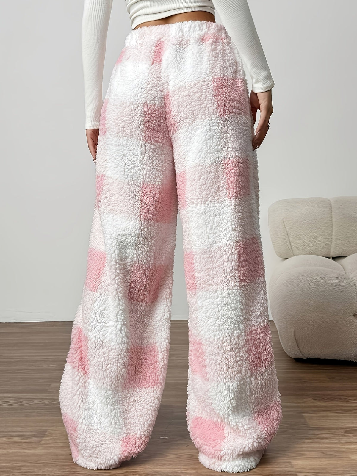 Aira | Women's Plaid Wide Leg Drawstring Sweatpants