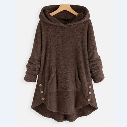 Sabrina | Women's Sherpa Cat Pocket Hooded Sweatshirt