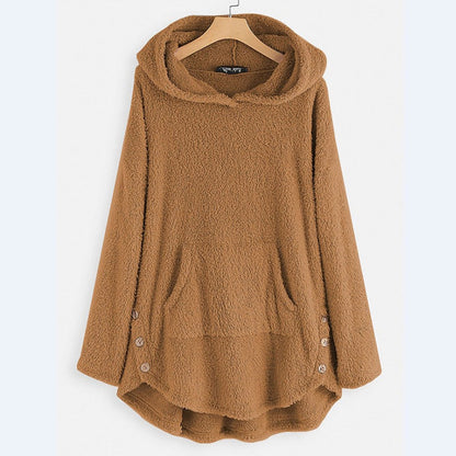 Sabrina | Women's Sherpa Cat Pocket Hooded Sweatshirt