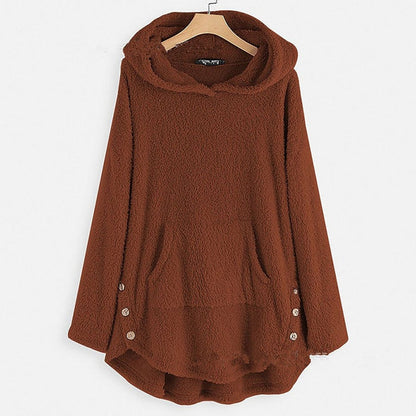Sabrina | Women's Sherpa Cat Pocket Hooded Sweatshirt