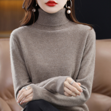 Soft knit turtleneck sweater for women with classic fit | Elara