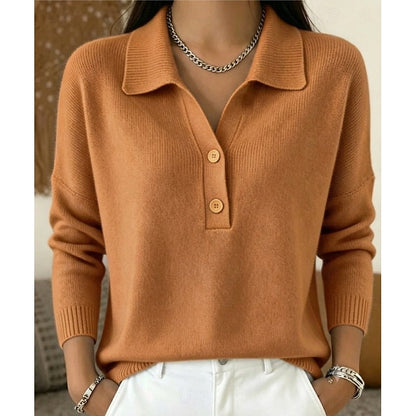 Estella | Women's Collared Button Front Pullover Top with Relaxed Fit