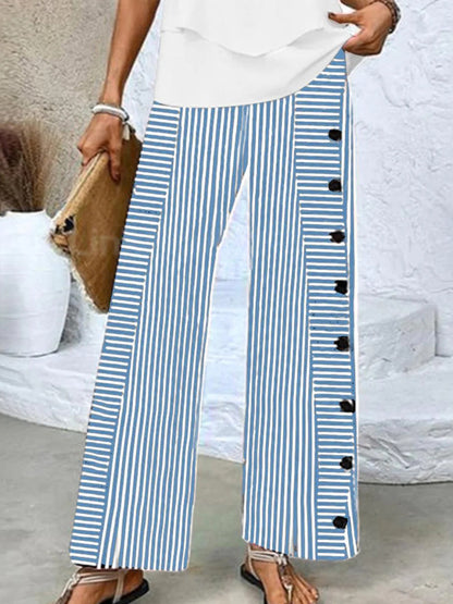 Classy striped print tailored trousers for women | Adalyn