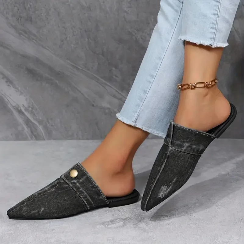 Aurora Denim Mule Slide | Denim Theory