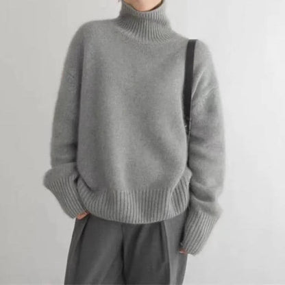 Soft knit turtleneck pullover sweater for women | Elowen