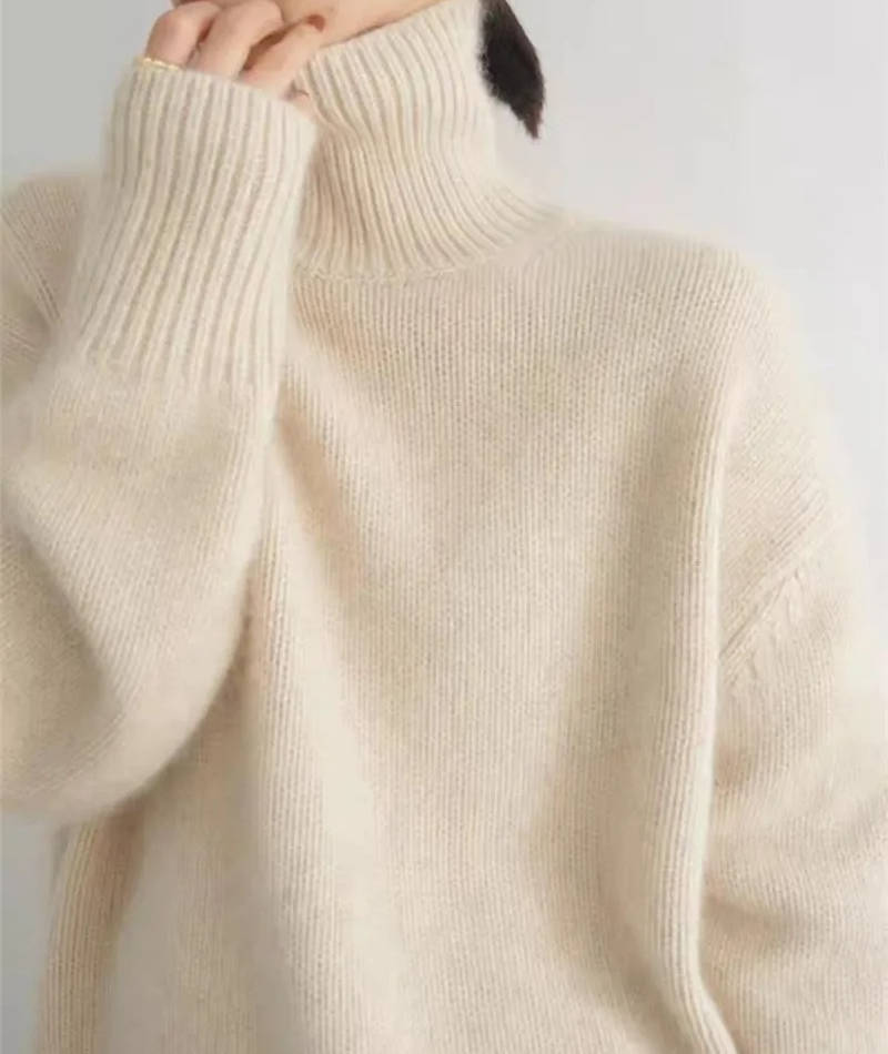Soft knit turtleneck pullover sweater for women | Elowen