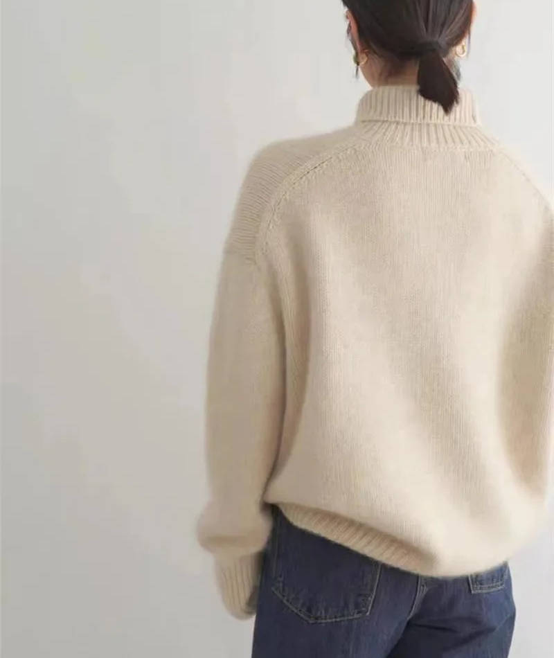 Soft knit turtleneck pullover sweater for women | Elowen