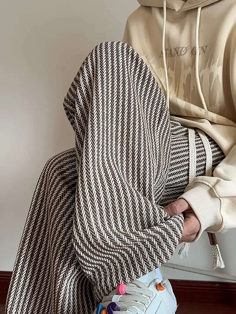 Baggy ribbed drawstring sweatpants for men | Calder