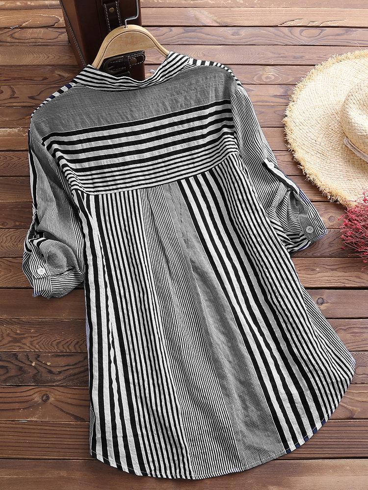 Casual striped button-down blouse for women | Genevieve