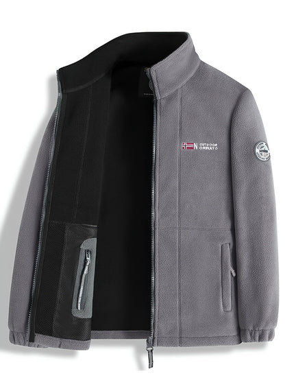 Men’s outdoor performance fleece jacket with high collar | Rowan
