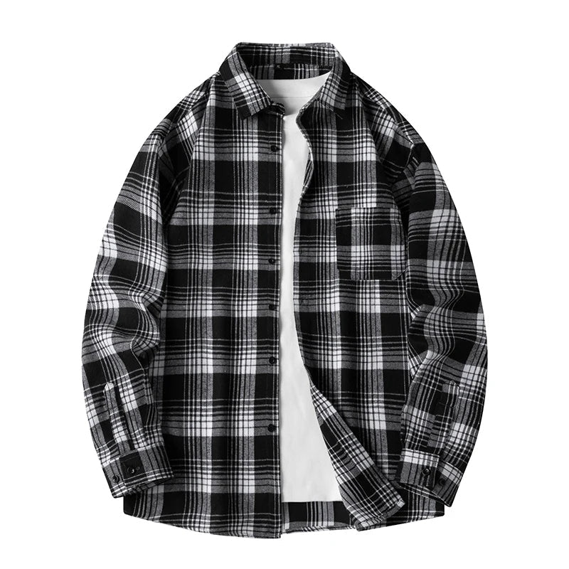 Classic plaid button-front flannel shirt for men | Thatcher