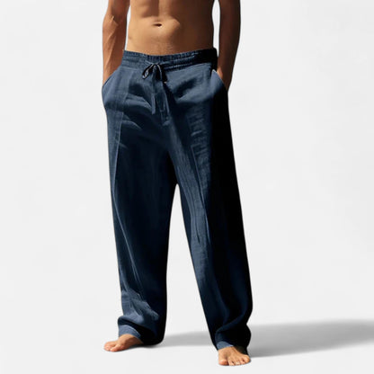 Classic relaxed linen everyday trousers for men