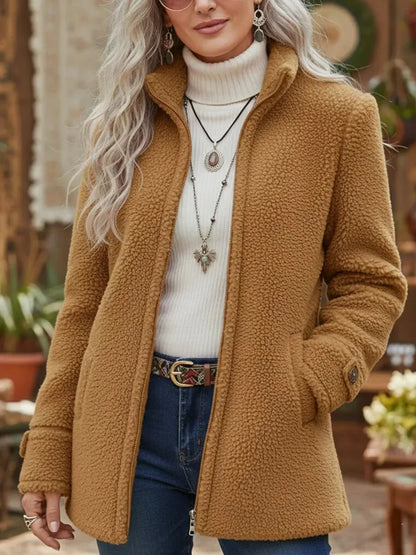 Serelle | Women's High Neck Zip Relaxed Jacket