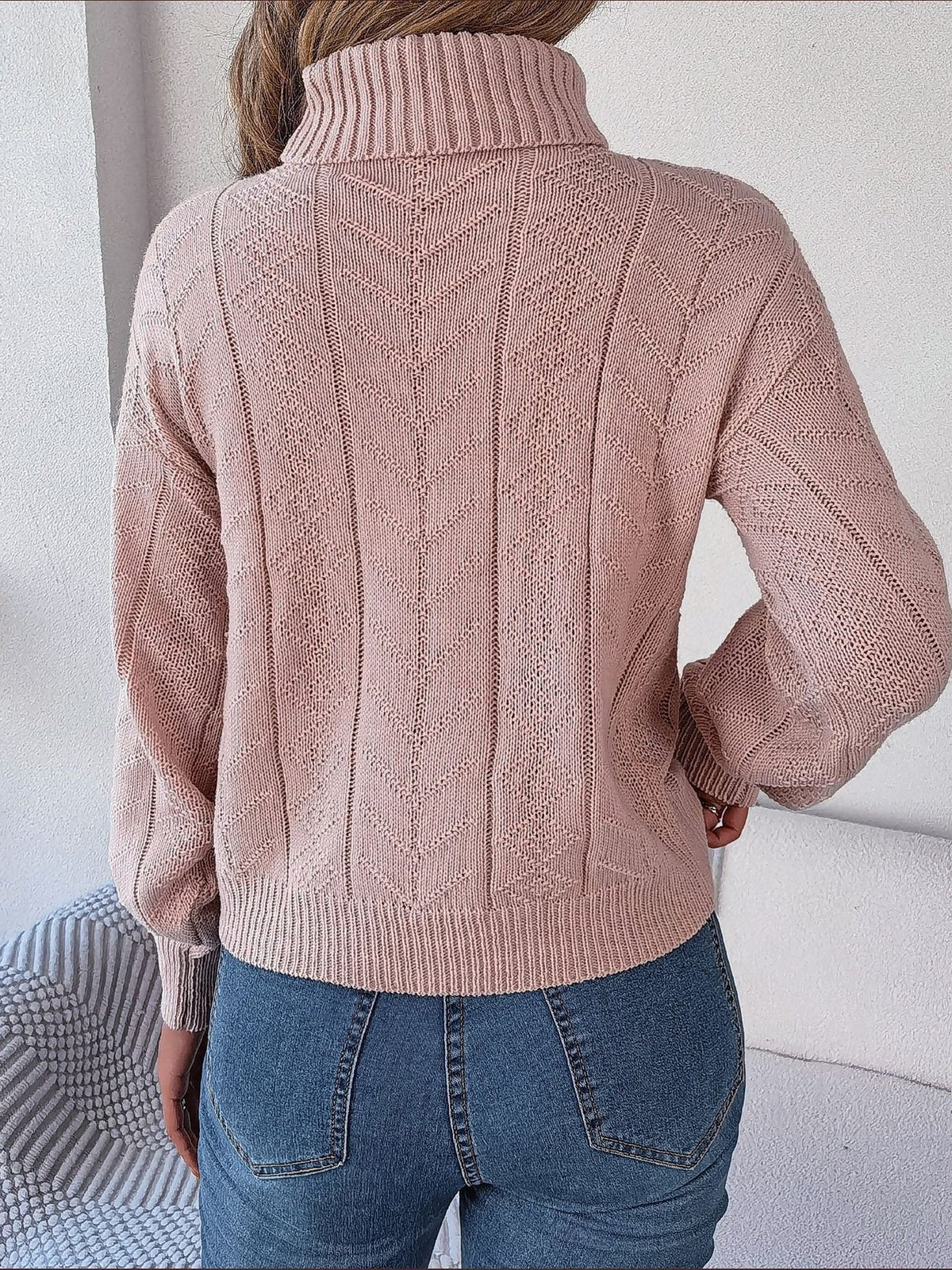 Delaney | Women's Cable Knit Turtleneck Sweater