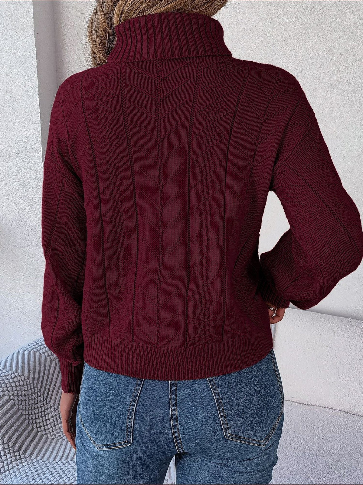 Delaney | Women's Cable Knit Turtleneck Sweater