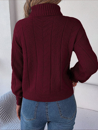 Delaney | Women's Cable Knit Turtleneck Sweater