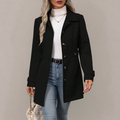 Camille | Women's Belted Tailored Trench Coat with Lapel