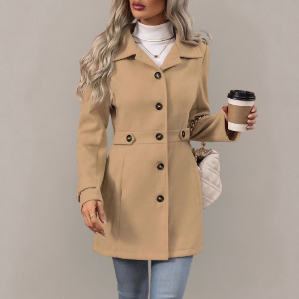 Camille | Women's Belted Tailored Trench Coat with Lapel