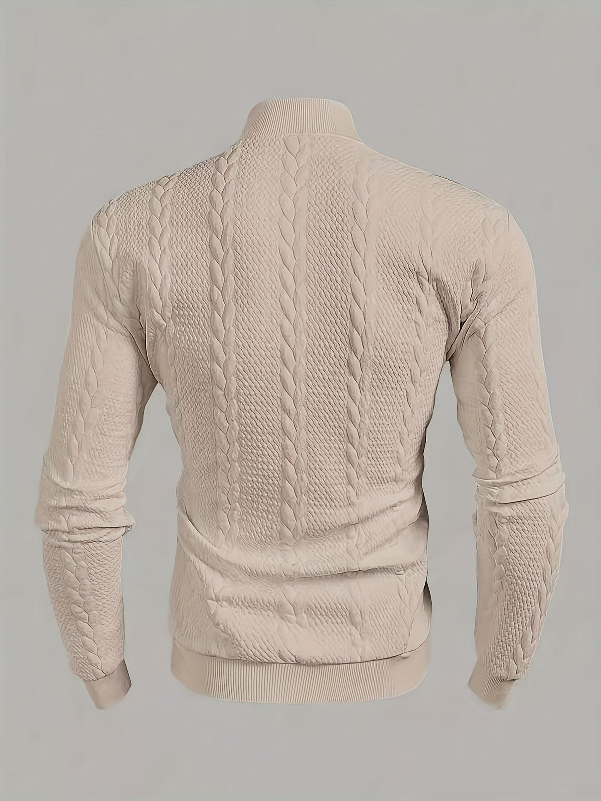Marvane | Men's Textured High Neck Sweatshirt with Ribbed Cuffs
