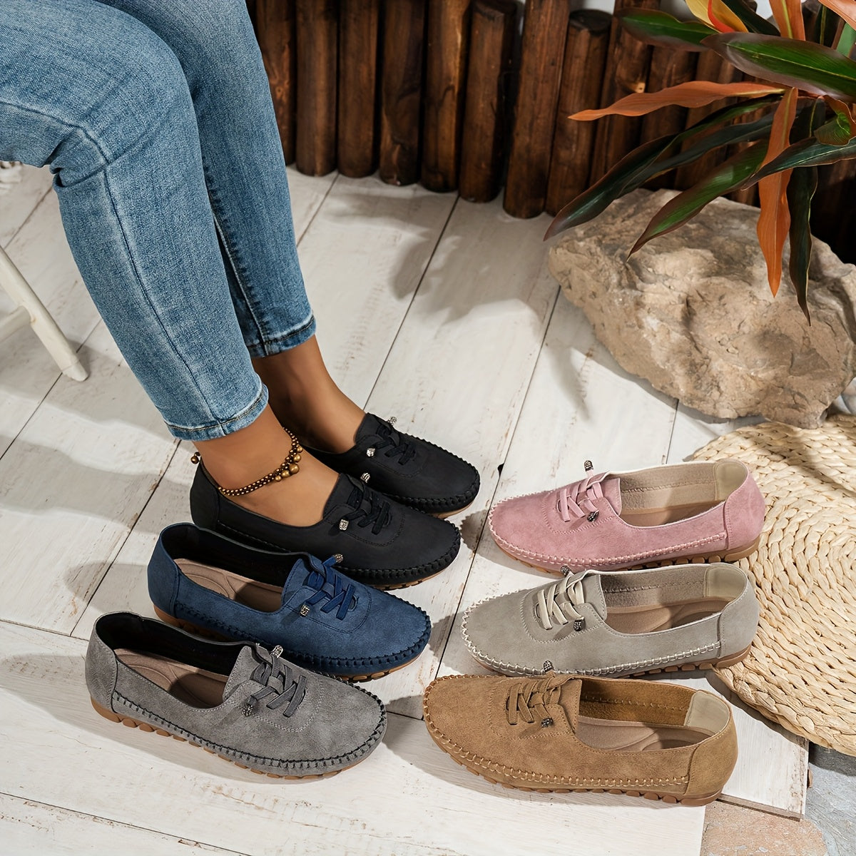 Evelisse | Women's Flexible Sole Lace Up Loafers