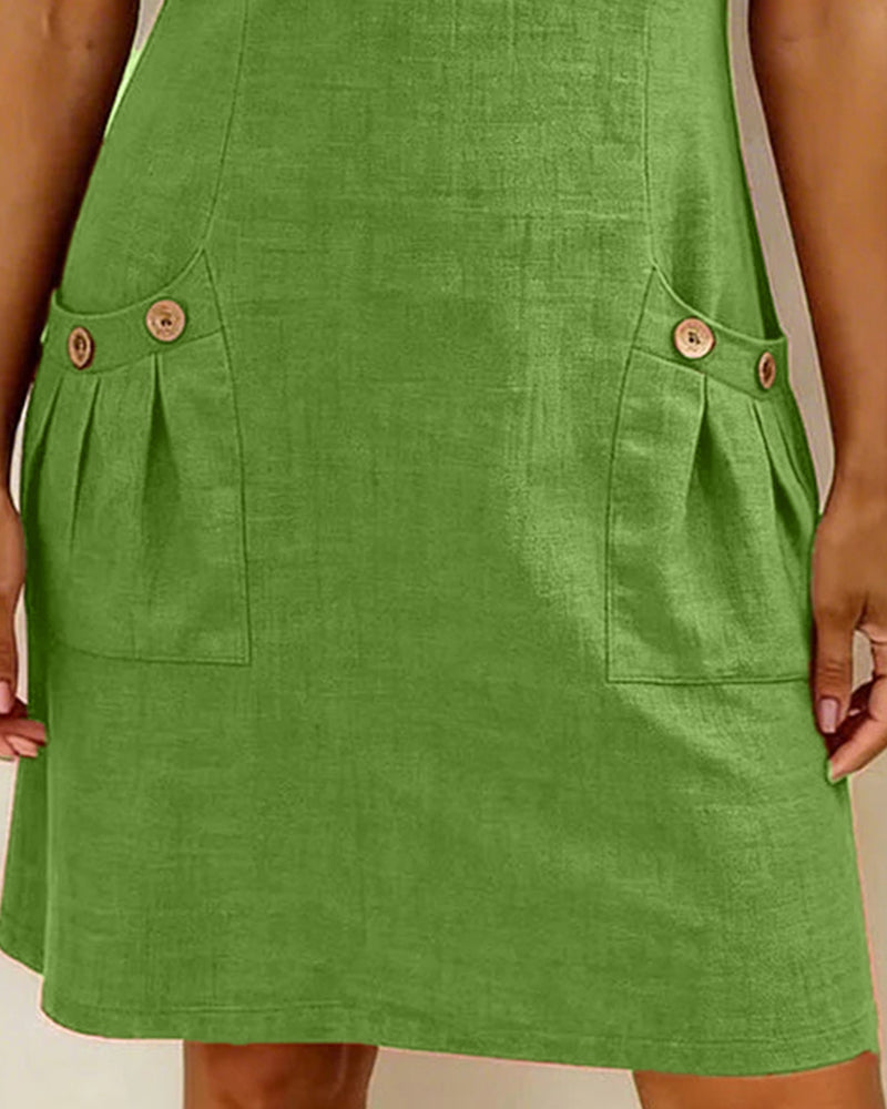 Casual solid A-line mini dress for women | Eliana