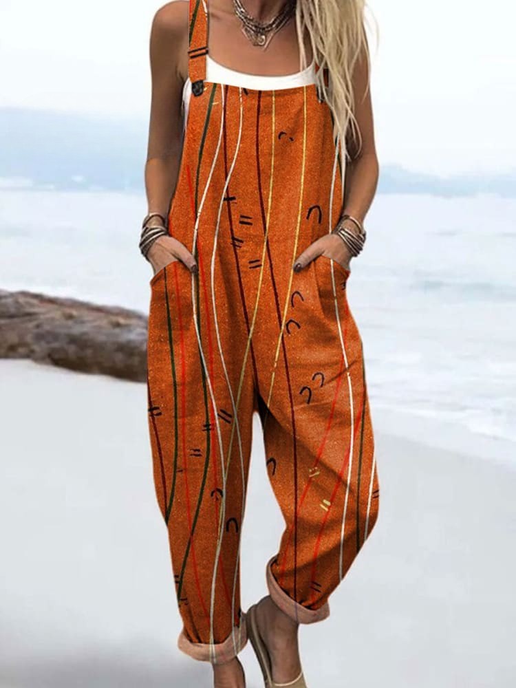 Nicole | Women's Abstract Line Wide Leg Jumpsuit