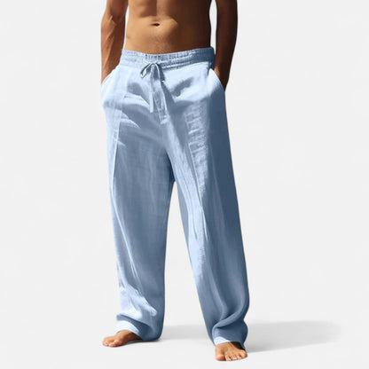Classic relaxed linen everyday trousers for men