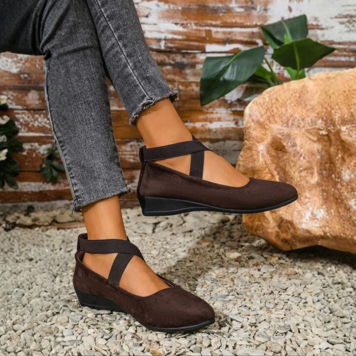 Comfy closed wedge slip-on everyday shoes for women | Angel