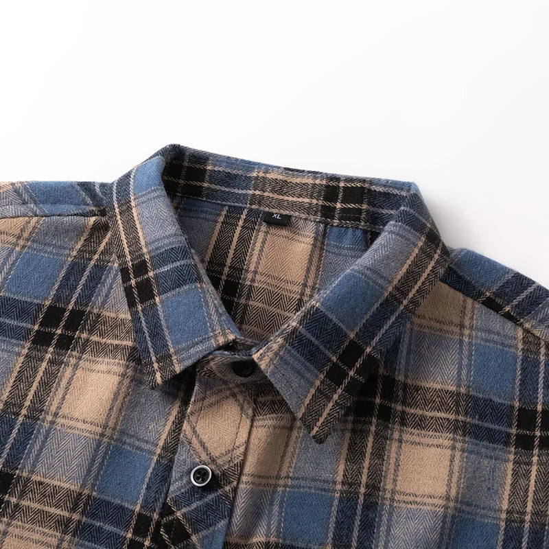Classic plaid button-front flannel shirt for men | Thatcher