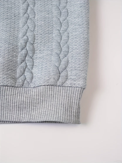Marvane | Men's Textured High Neck Sweatshirt with Ribbed Cuffs