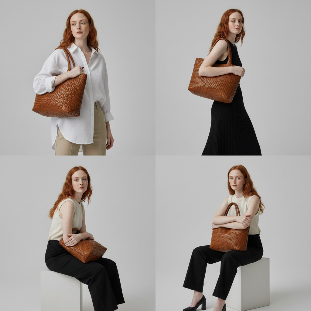 Marielle | Women's Handwoven Everyday Tote Bag with Rounded Handles