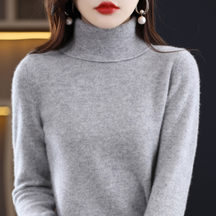 Soft knit turtleneck sweater for women with classic fit | Elara